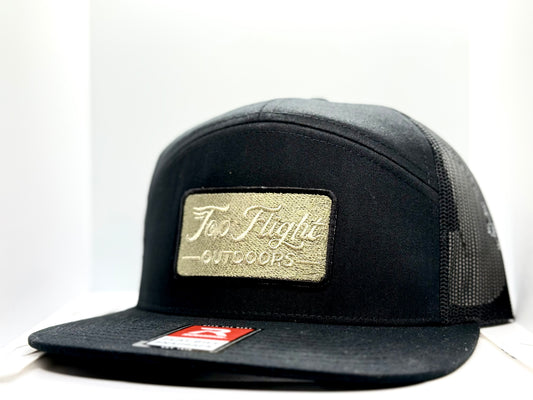 Black Basic Logo Patch Hat -7 Panel